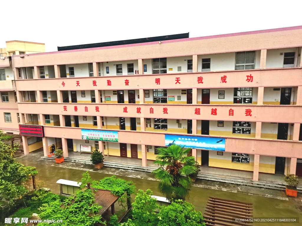 雨天的校园风景