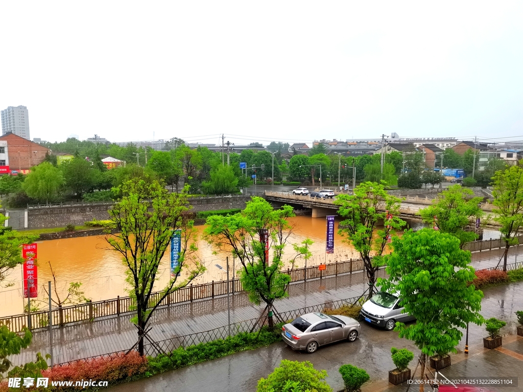 雨后的河道风景