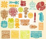 彩色古典花纹