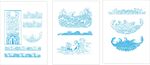 浪花纹山纹海水纹中国风底纹图片