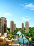 房地产 湖景 园林 效果图  