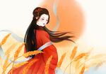 游玩的美女