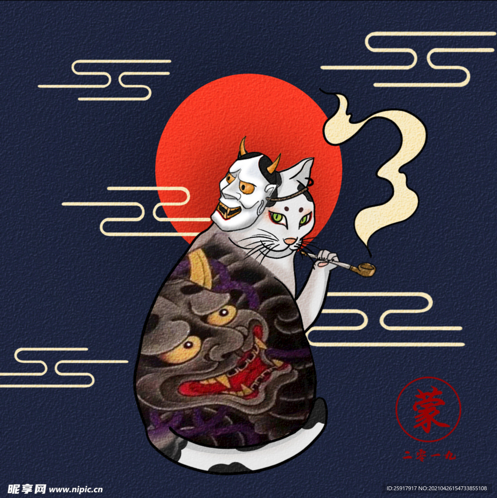 带鬼脸的猫