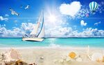 阳光沙滩帆船