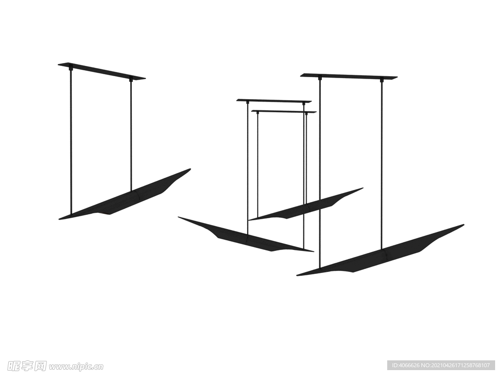 竹叶吊灯3d模型