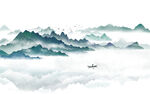 山水画电视背景墙