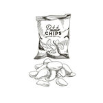 手绘素描薯片美食矢量素材