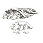 手绘素描薯片美食矢量素材图片