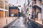 日本东京雨后的街道