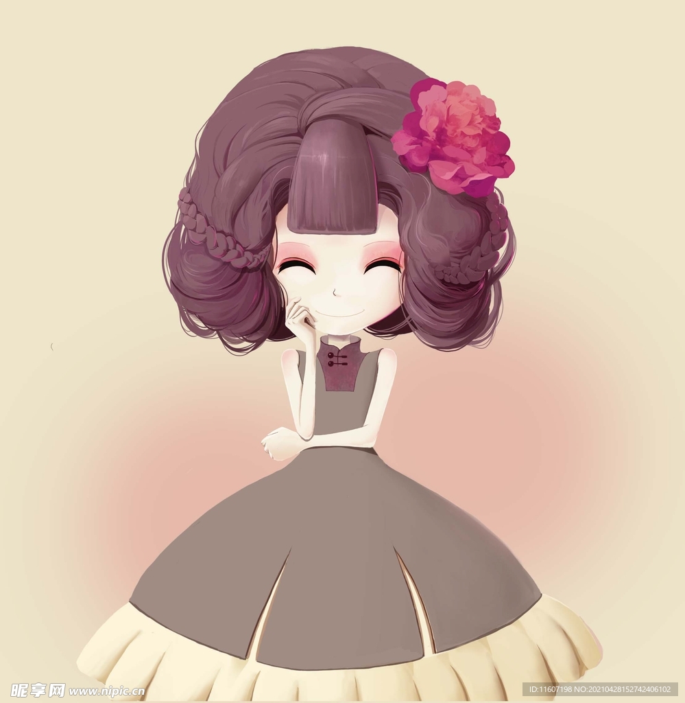 卡通 浪漫 可爱 小女孩 素材