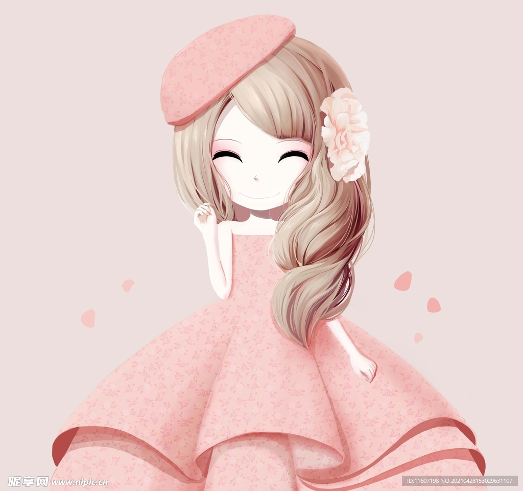 卡通 浪漫 可爱 小女孩 素材