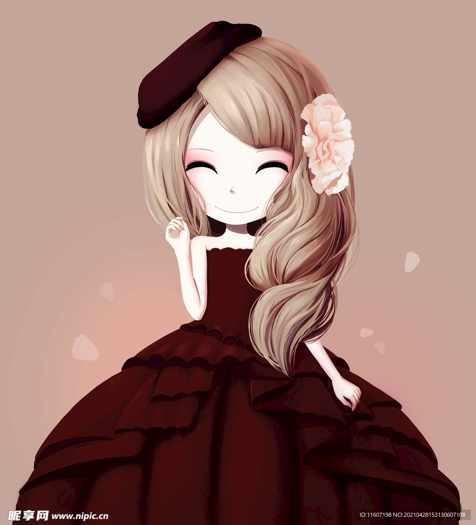 卡通 浪漫 可爱 小女孩 素材