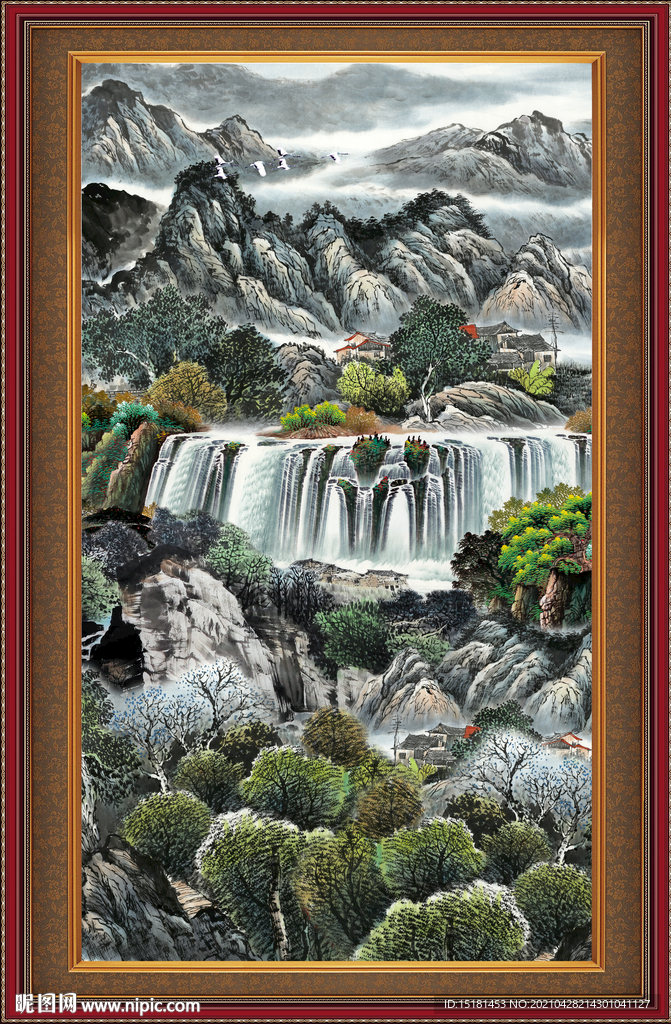 巨幅国画山水 