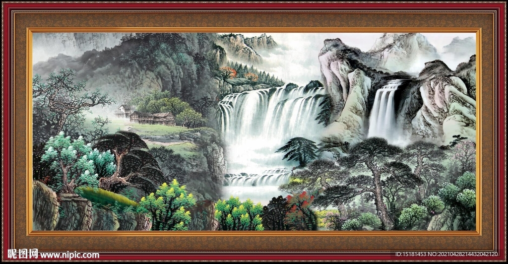 巨幅国画山水 