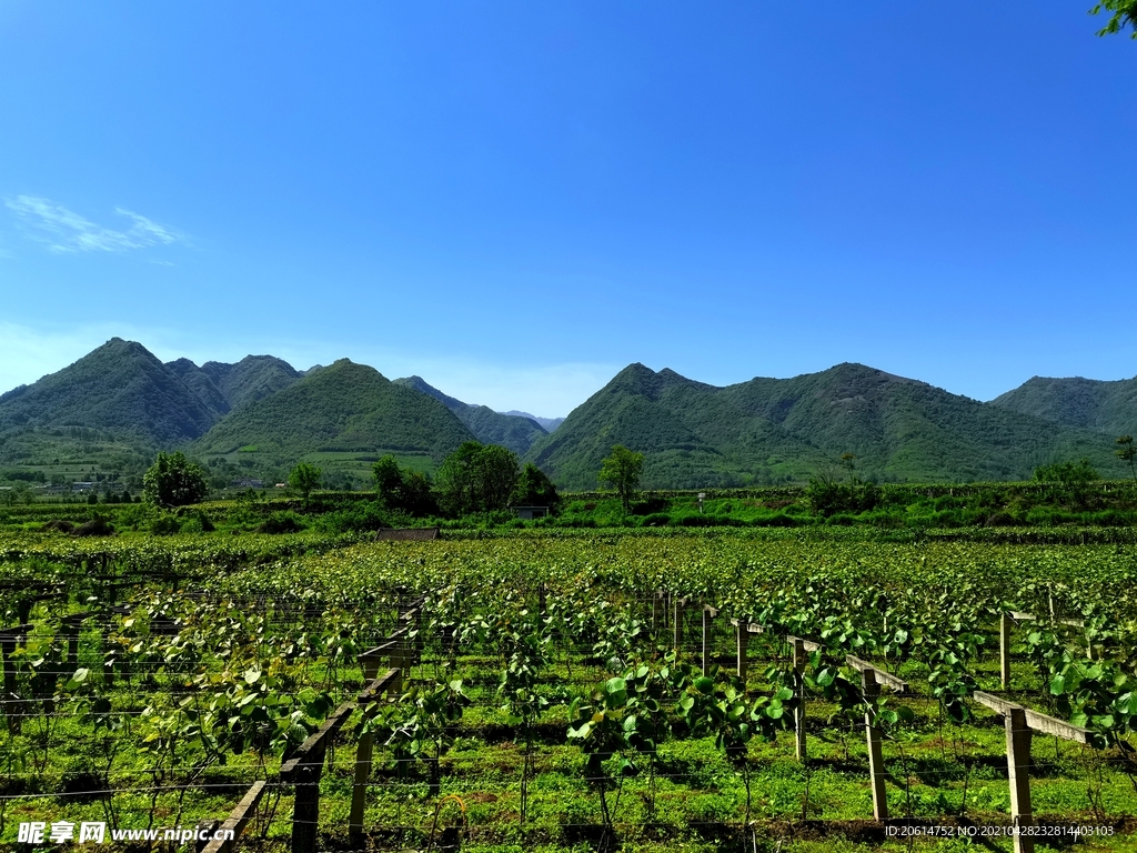 蓝天下的大山风景