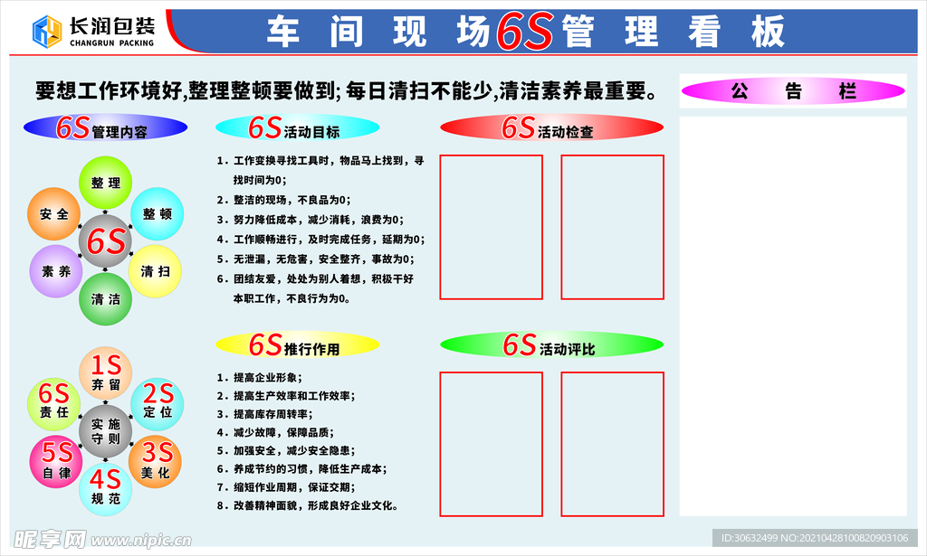 6S管理看板