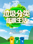 垃圾分类低碳生活公益宣传海报
