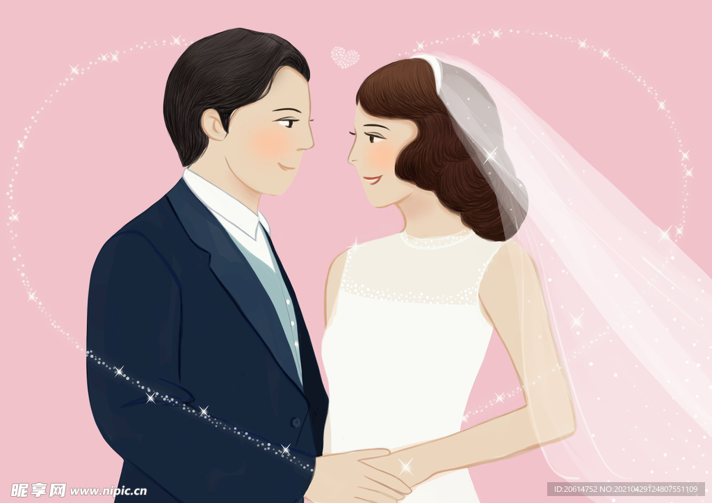 甜蜜的结婚照