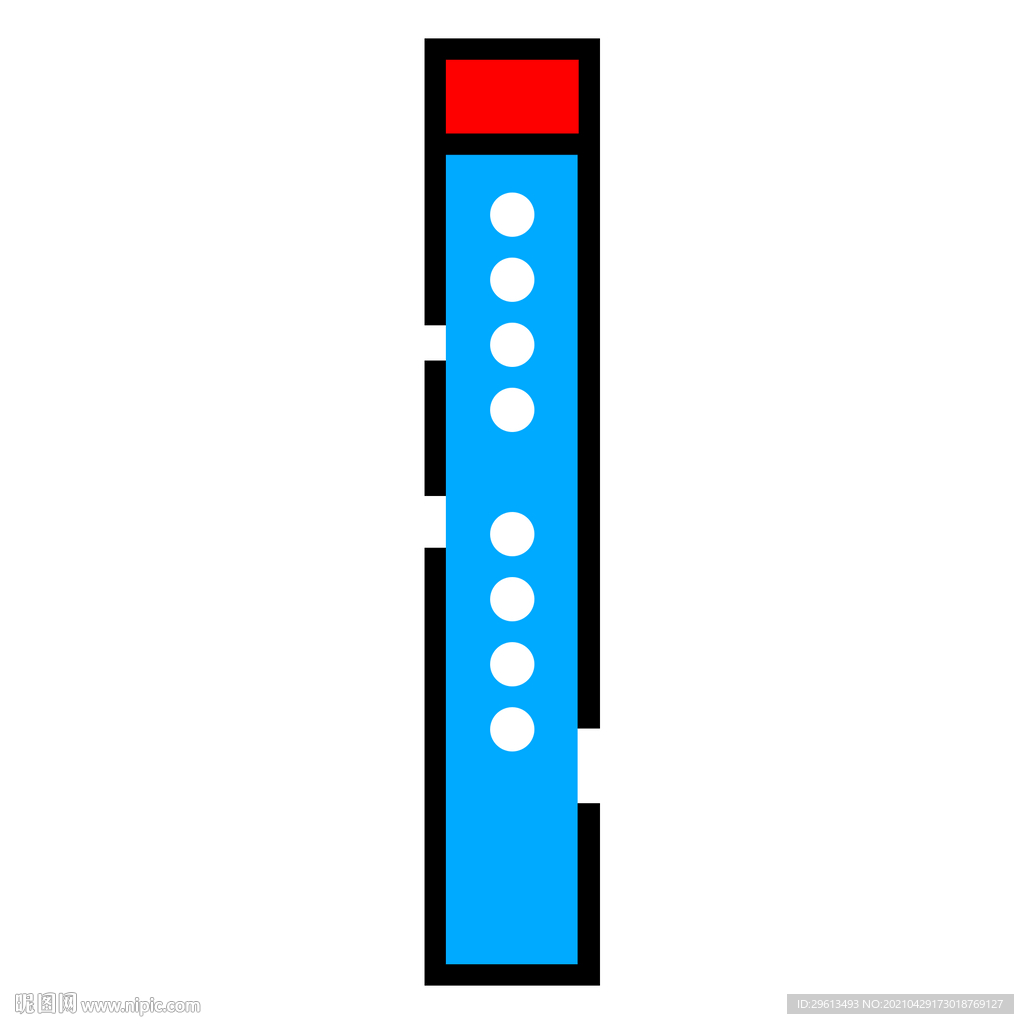 类MBE风红蓝色两段式长笛