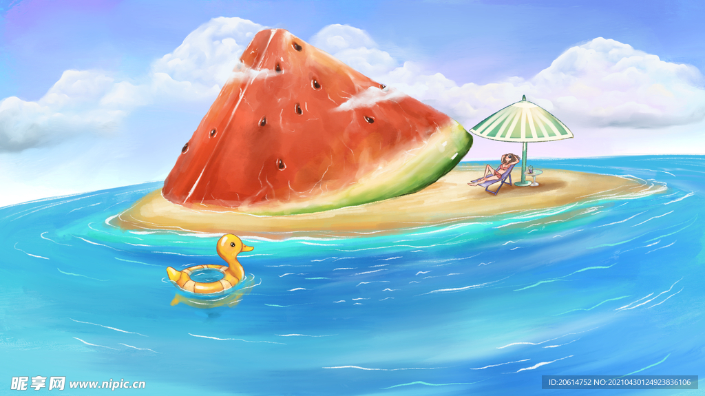 清爽夏日创意海报