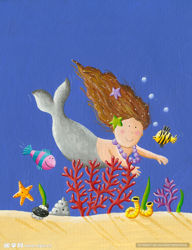 海底美人鱼卡通儿童画