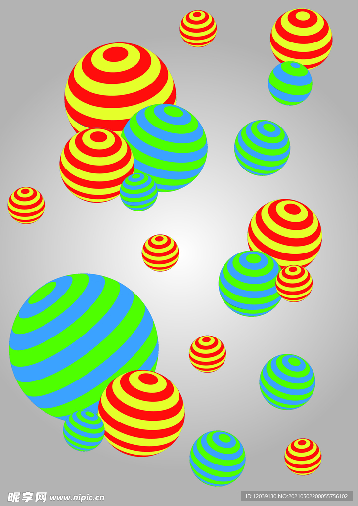 立体彩球矢量图
