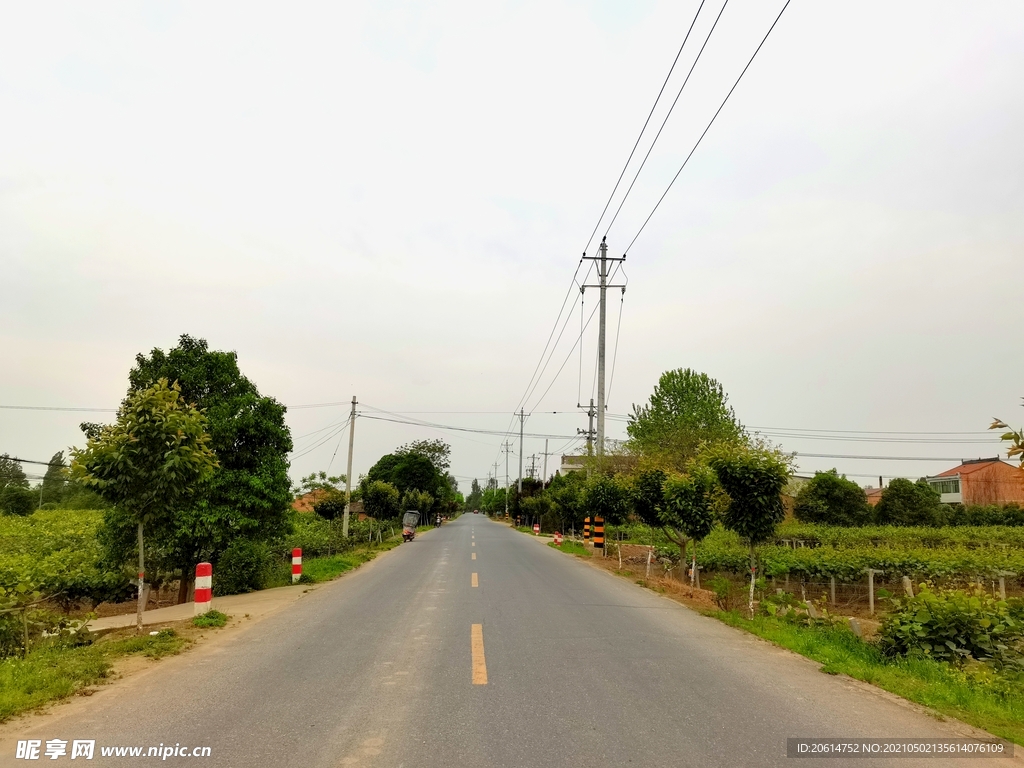 空荡荡的乡村道路风景