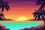 夏季海边插画