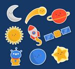 可爱太空元素贴纸