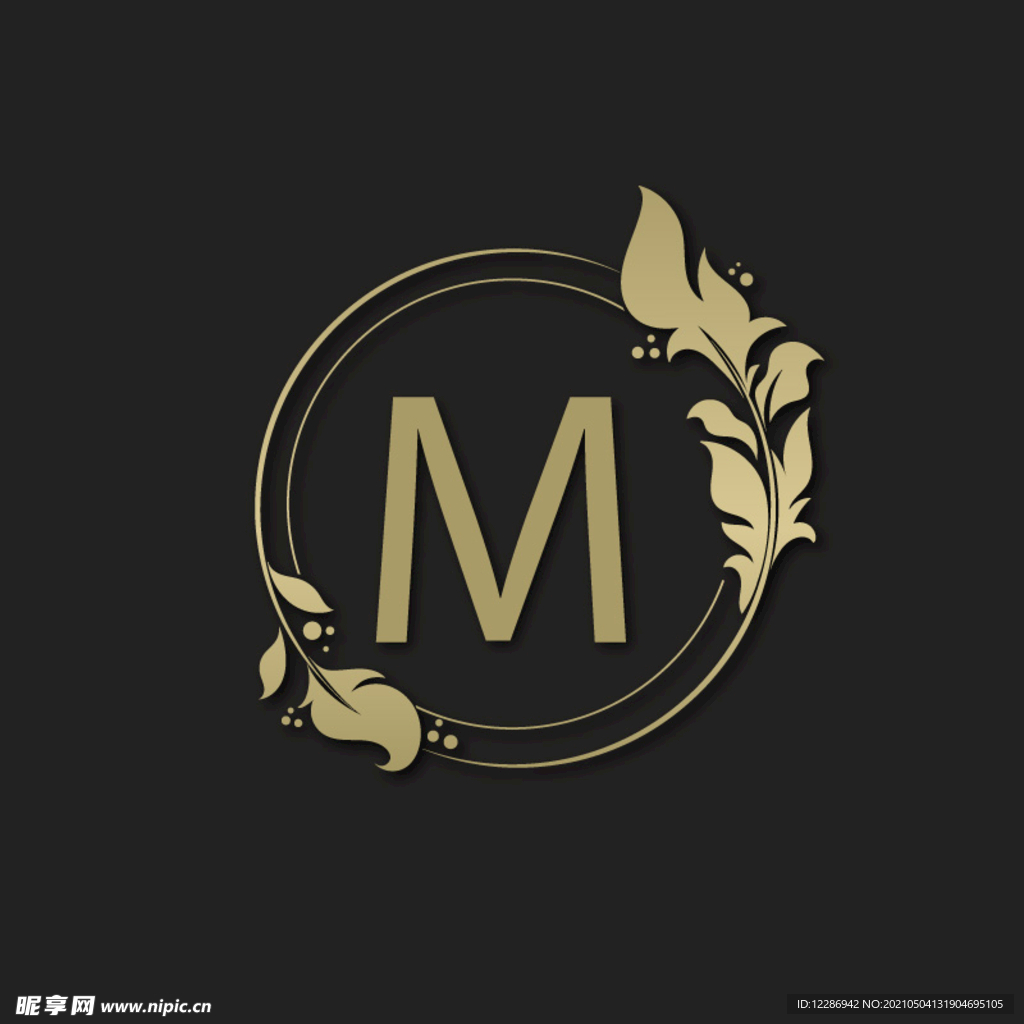 金色M字logo