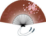 树枝桃花扇子