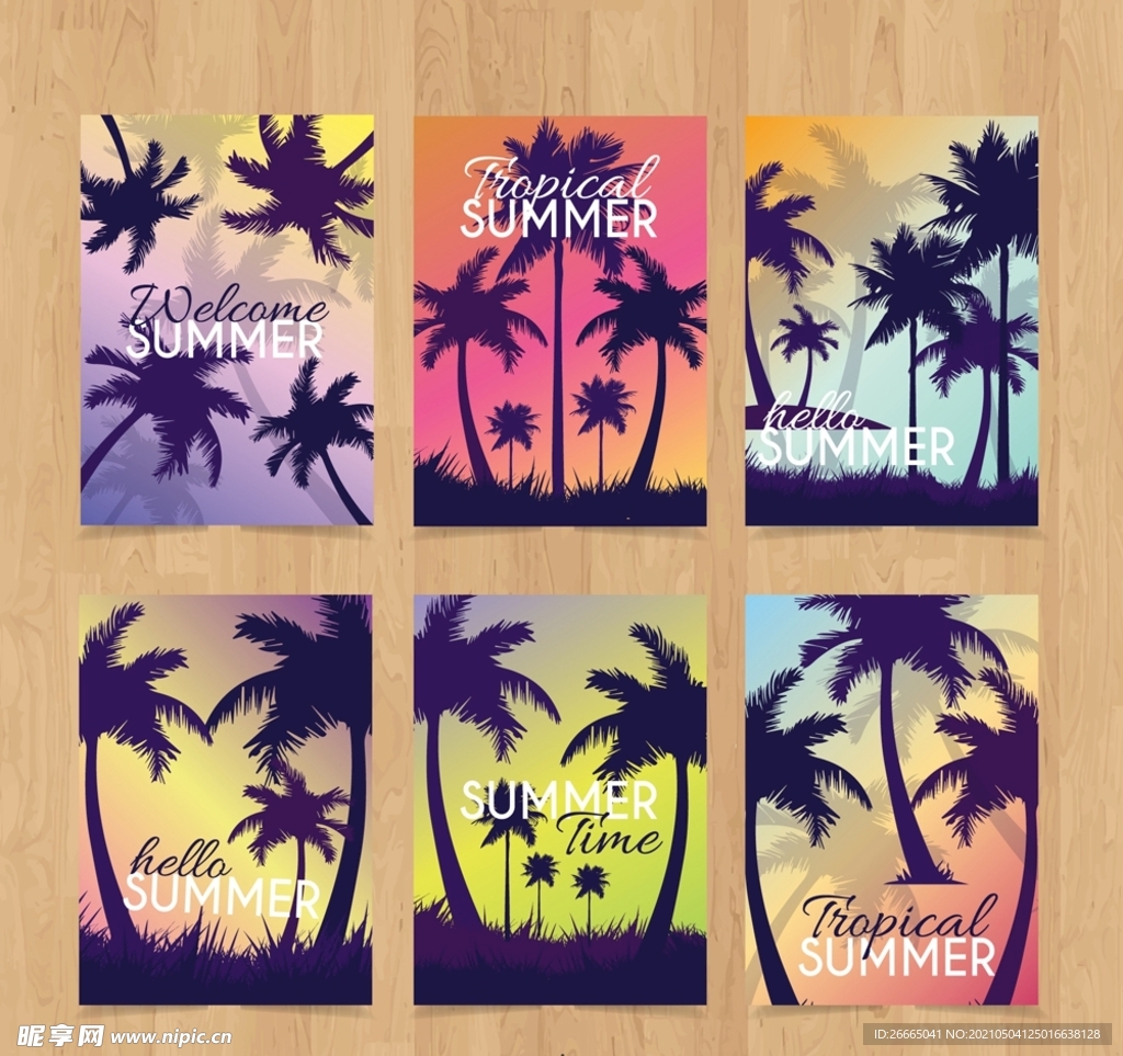 夏季棕榈树卡片