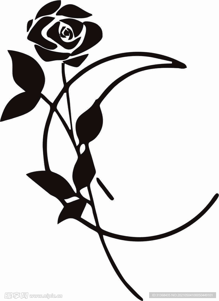 月亮与玫瑰花 logo