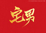 宅男书法字