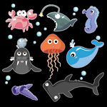 海洋生物   矢量图   鱼