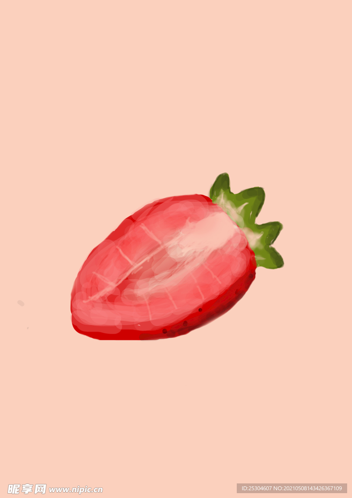 草莓手绘背景插画图