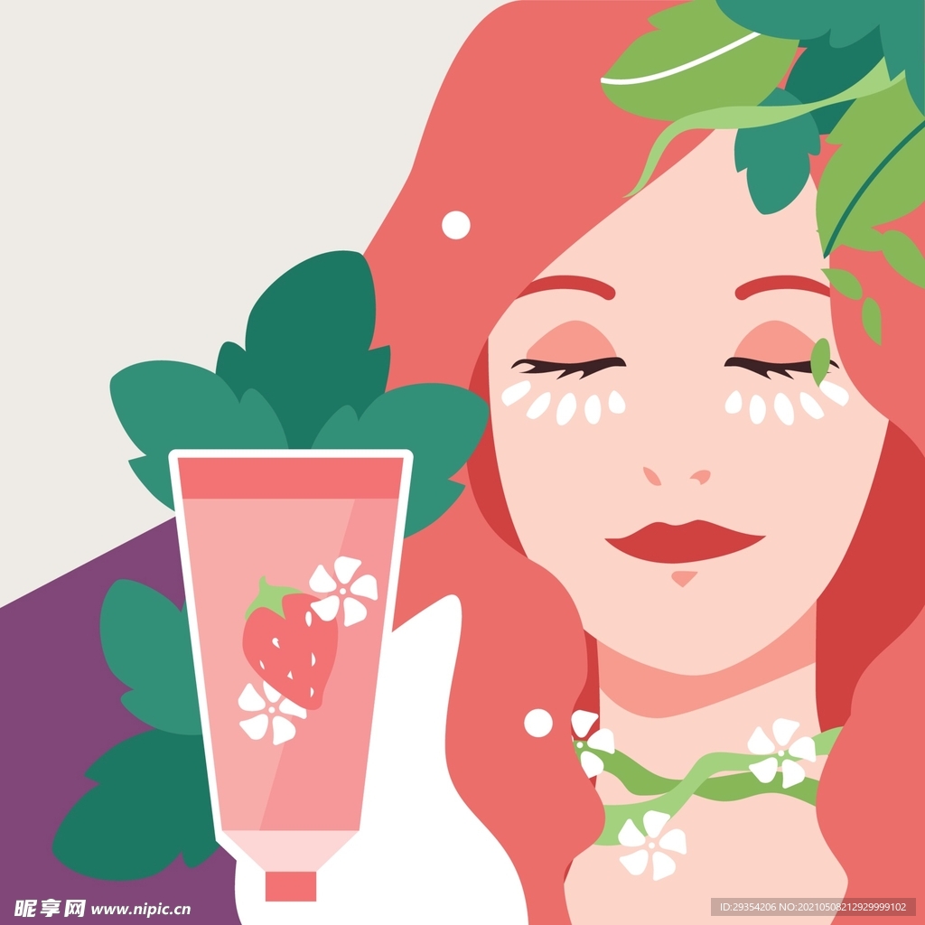 化妆品海报插画图片
