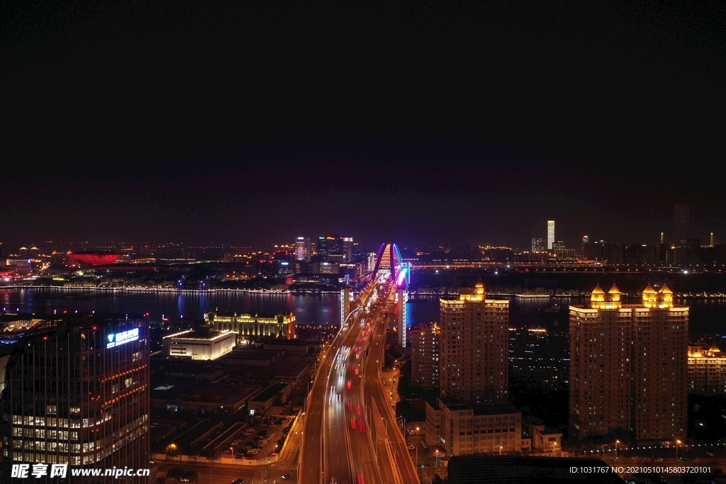 上海夜景航拍 上海南北高架