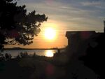 海滨小镇夕阳风景