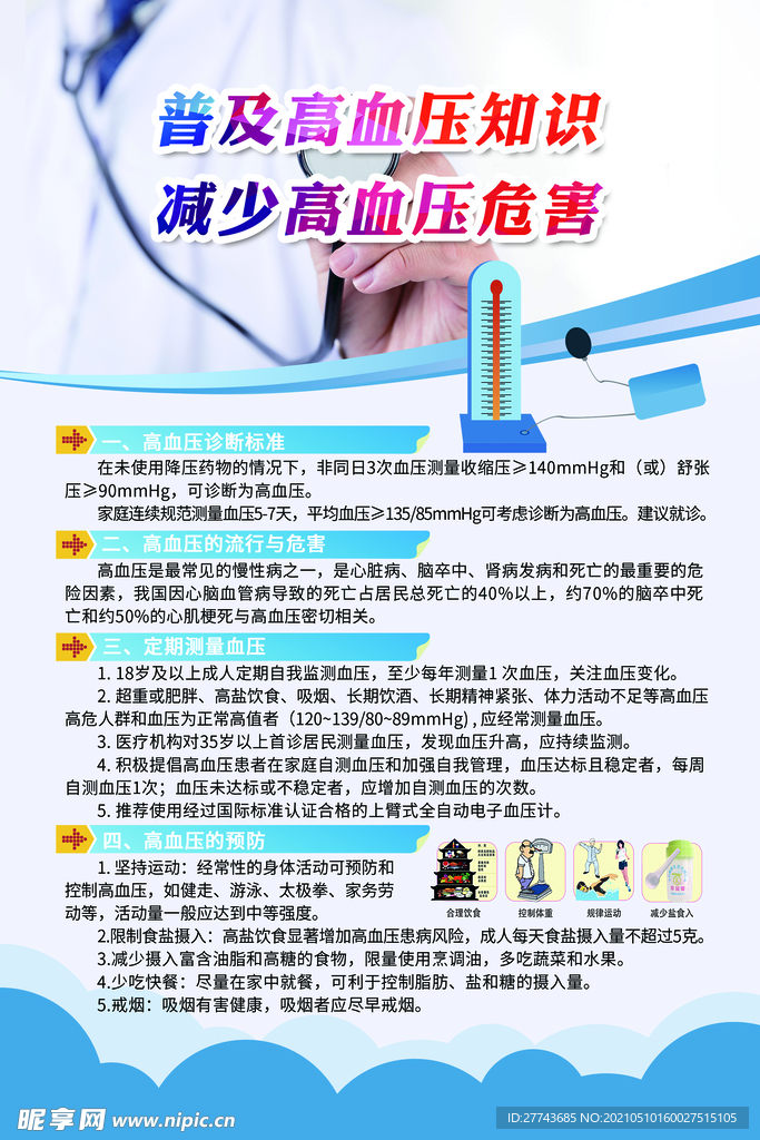 医院高血压海报