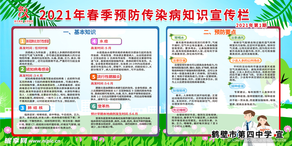 春季预防传染病知识宣传栏