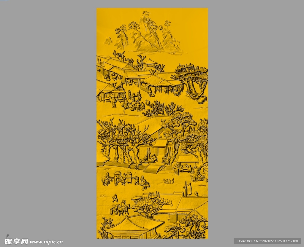 CAD浮雕装饰画立体模型