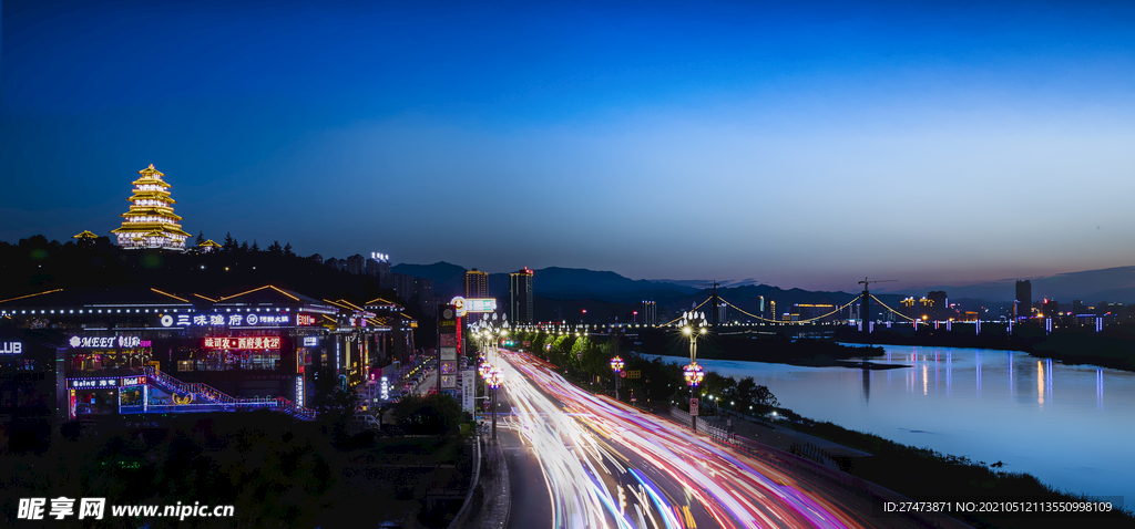 宝鸡风景 夜景