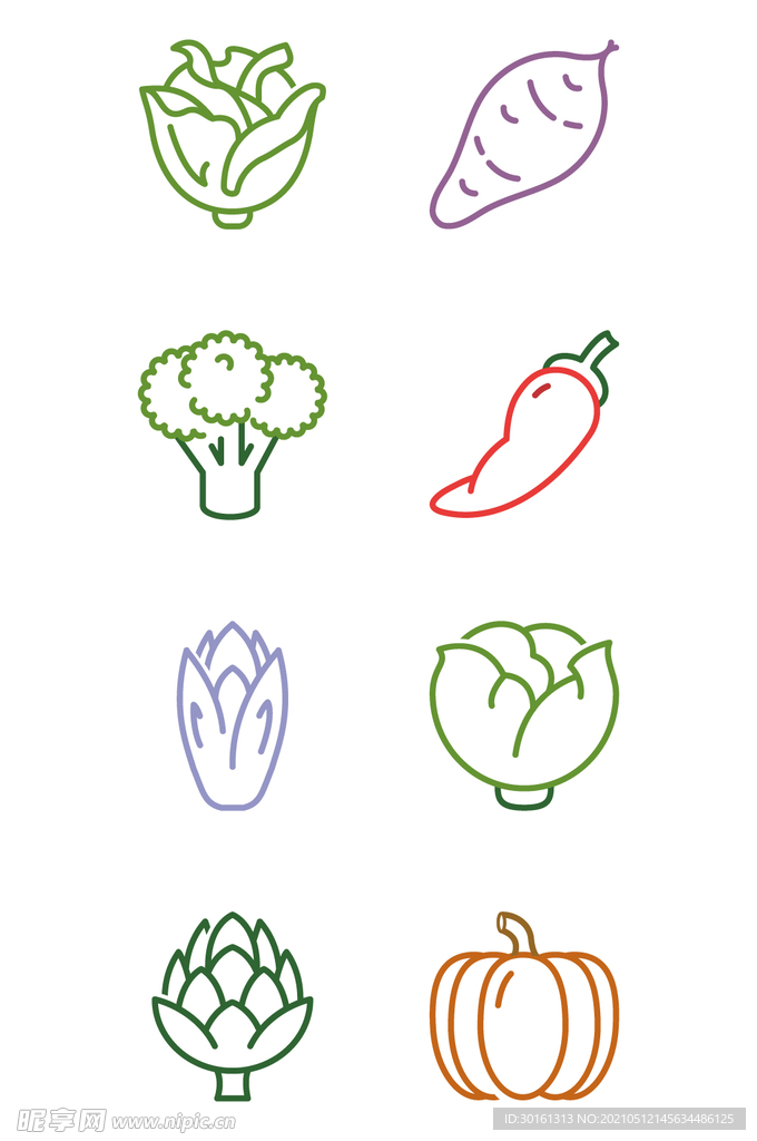 简约线条蔬菜