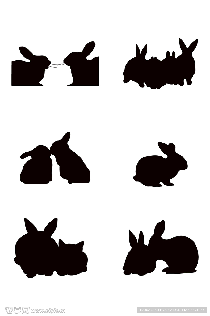 可爱兔子剪影