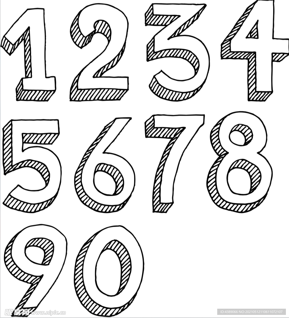 线描数字