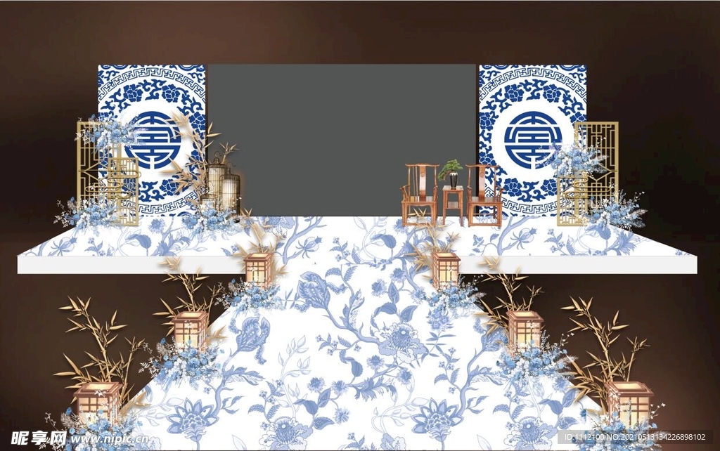 青花瓷寿宴舞台