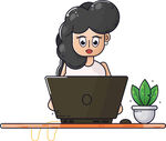 矢量办公女人