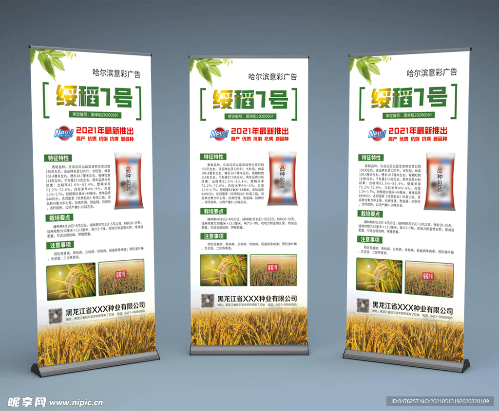 简约种业种子展架易拉宝