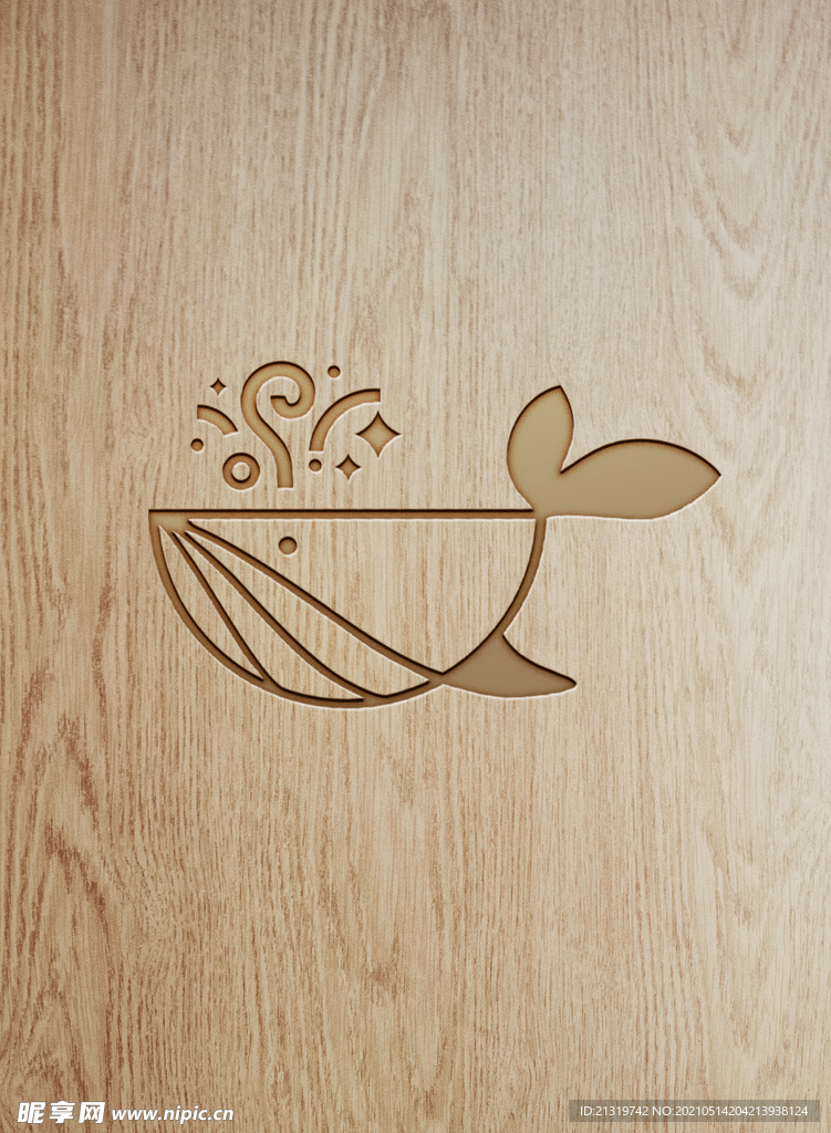 木质雕刻logo样机